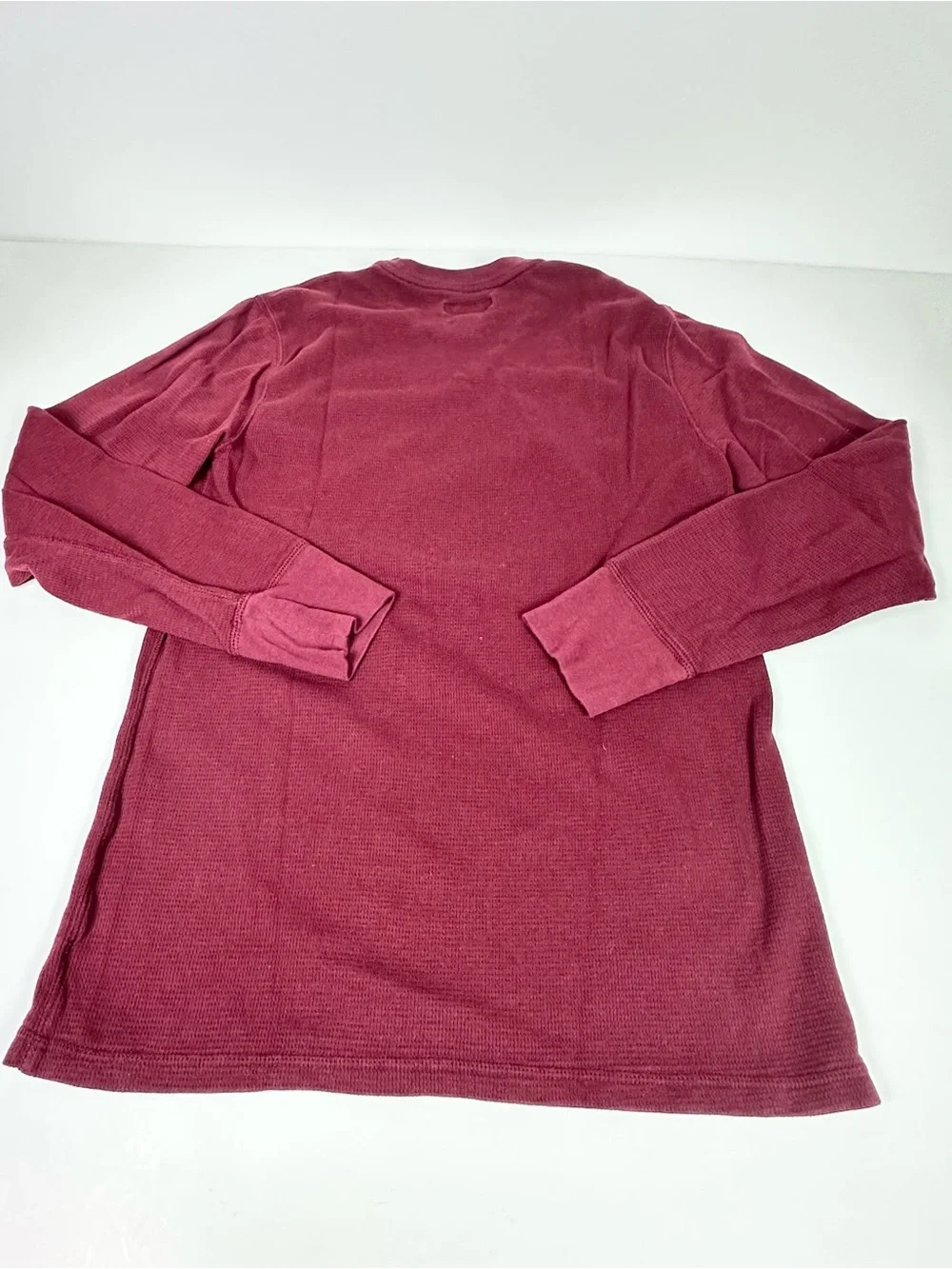 Polo Ralph Lauren Long Sleeves Waffle Knit Thermal Sleep Shirt In Burgandy M